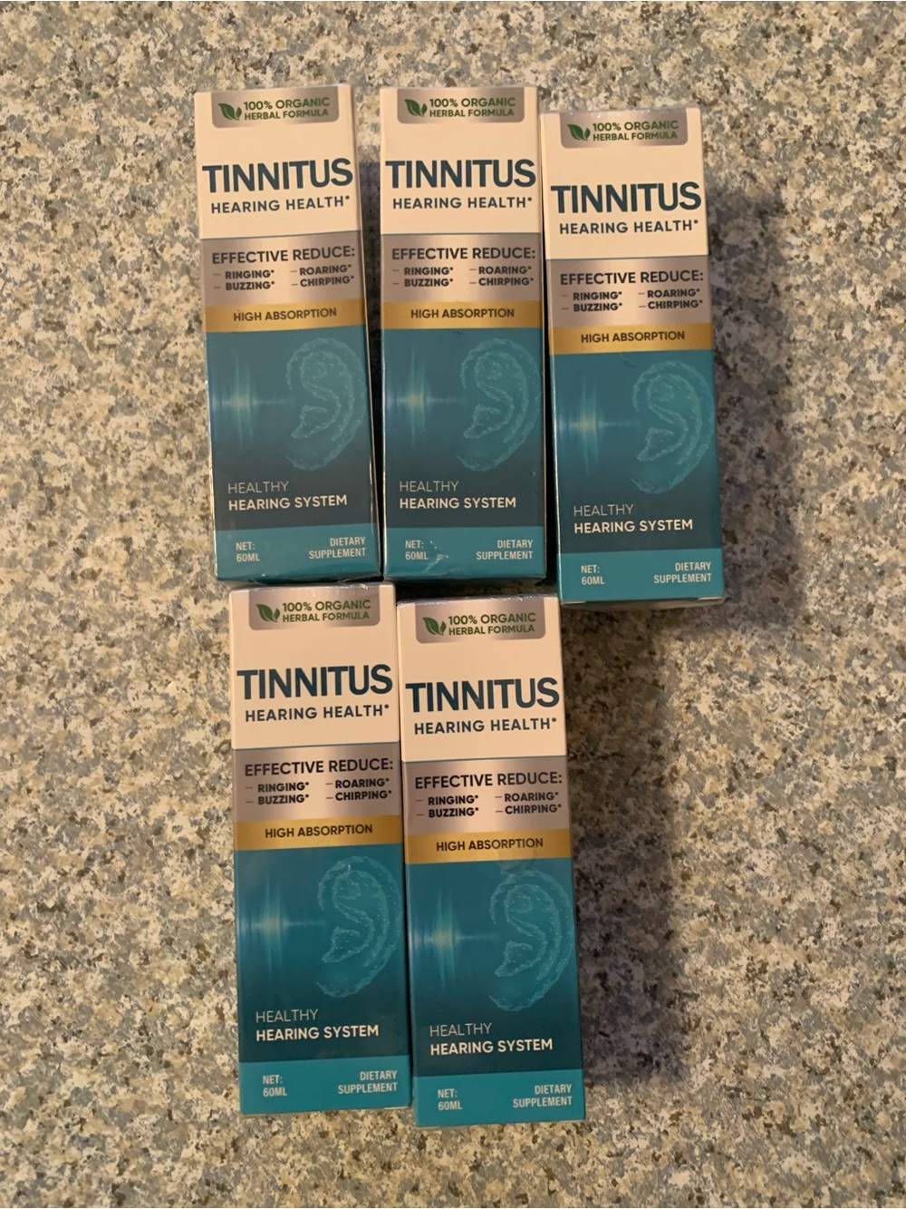 5 Tinnitus Hearing Health Healthy Hearing System 60 ml each Exp 7/28